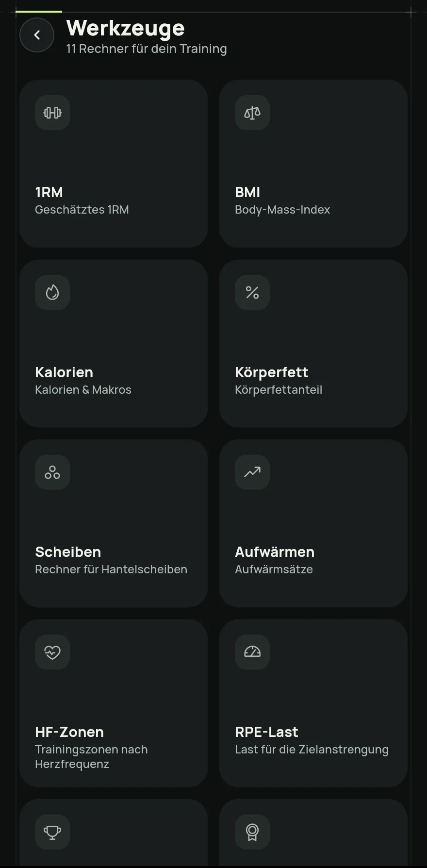 Scroll auf dem Startbildschirm ganz nach unten und tippe auf Werkzeuge. Du findest den Bildschirm auch über die Suche.