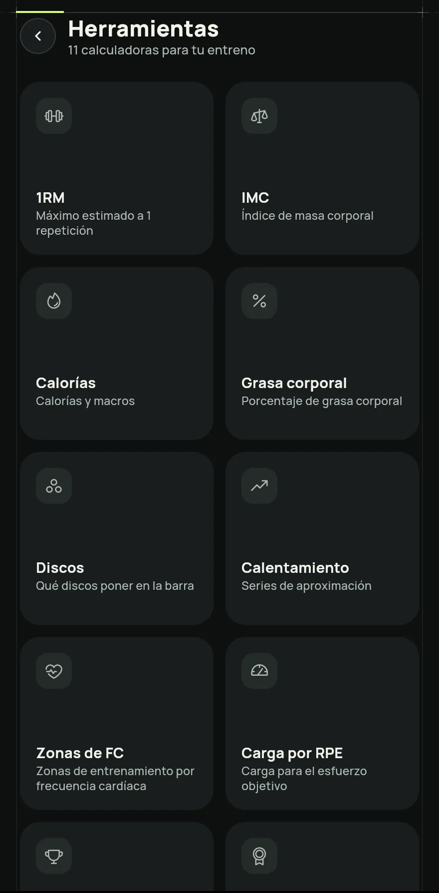 En la pantalla Inicio, desliza hasta el final y toca Herramientas. También encuentras la pantalla desde la búsqueda.