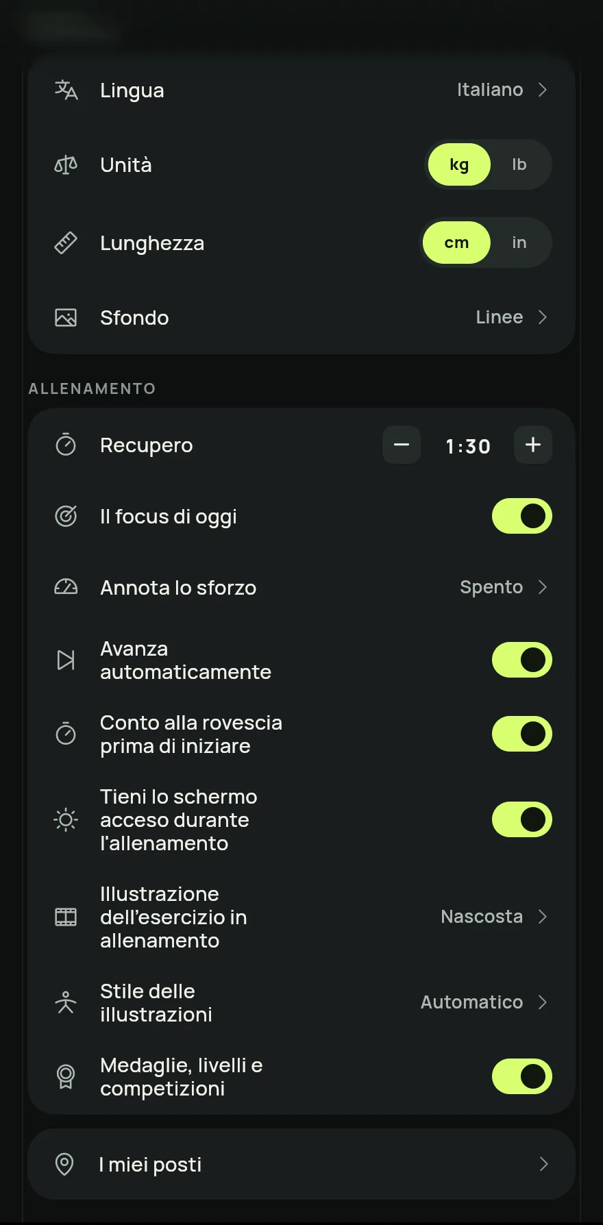 Nella schermata Home, tocca il pulsante delle impostazioni in alto, accanto alla ricerca. Ci arrivi anche dalla sezione Profilo, in Impostazioni.